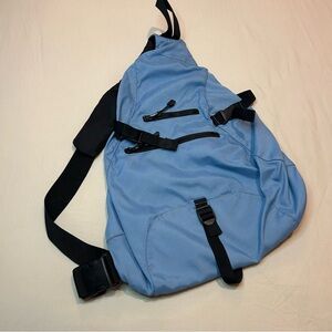 GAP Vintage Light Blue and Black Sling Backpack